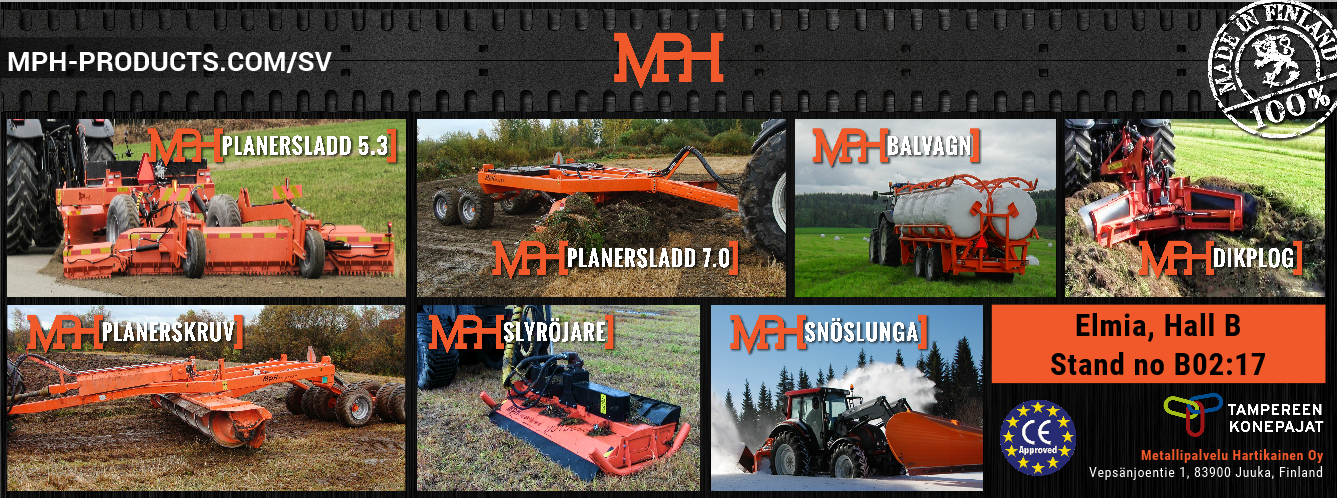 MPH Products in Elmia Agriculture Exhibition in Lönköping Sweden at 24.-26.10.2018